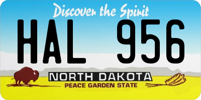 ND license plate HAL956