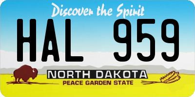 ND license plate HAL959