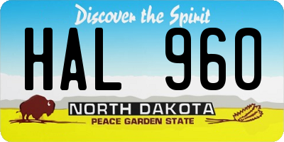 ND license plate HAL960