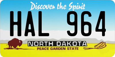 ND license plate HAL964