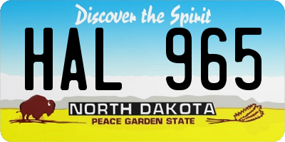 ND license plate HAL965