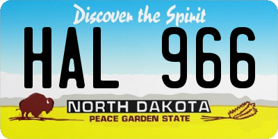 ND license plate HAL966