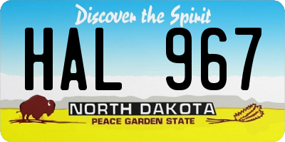 ND license plate HAL967