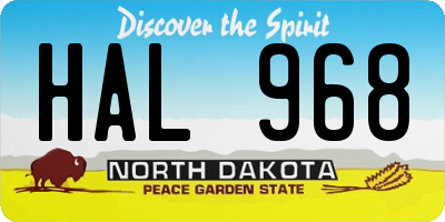 ND license plate HAL968