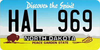 ND license plate HAL969