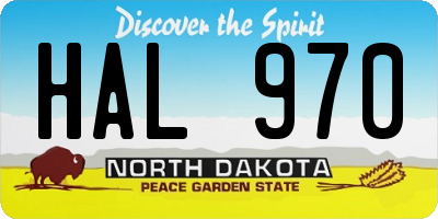 ND license plate HAL970