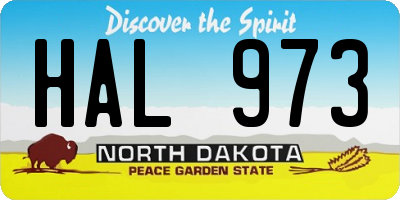 ND license plate HAL973