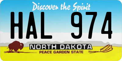 ND license plate HAL974