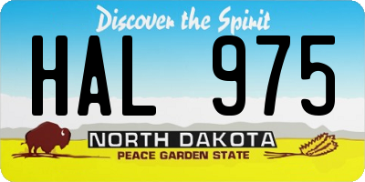 ND license plate HAL975