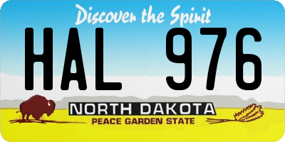 ND license plate HAL976