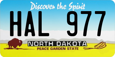 ND license plate HAL977