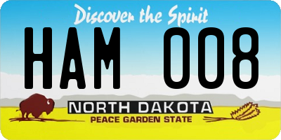 ND license plate HAM008