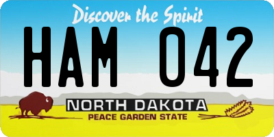 ND license plate HAM042