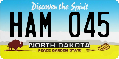 ND license plate HAM045