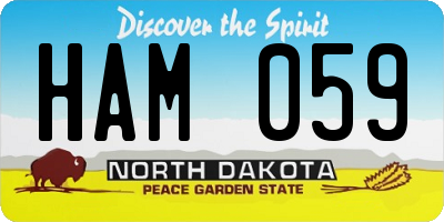 ND license plate HAM059