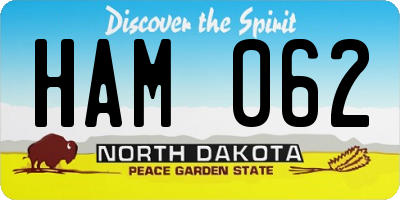 ND license plate HAM062