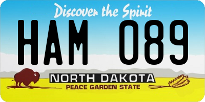 ND license plate HAM089