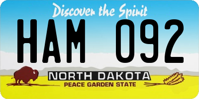 ND license plate HAM092