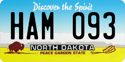 ND license plate HAM093