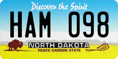 ND license plate HAM098