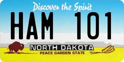 ND license plate HAM101