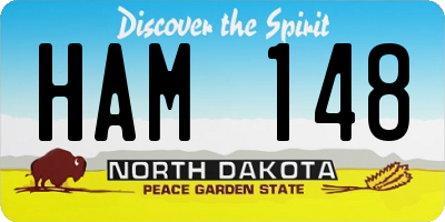 ND license plate HAM148