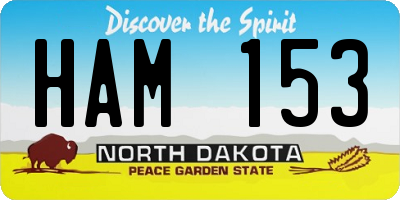 ND license plate HAM153