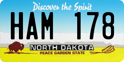 ND license plate HAM178