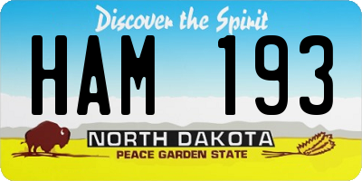 ND license plate HAM193