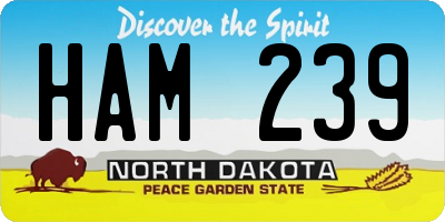 ND license plate HAM239