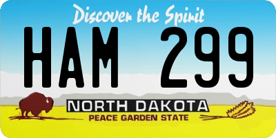 ND license plate HAM299