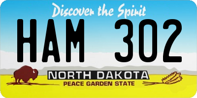 ND license plate HAM302