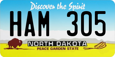ND license plate HAM305