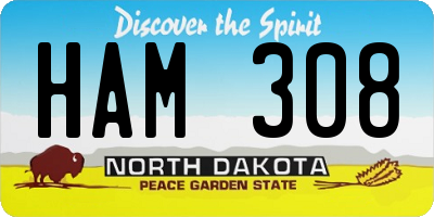 ND license plate HAM308