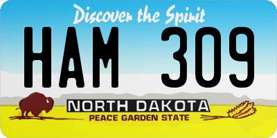 ND license plate HAM309