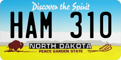 ND license plate HAM310