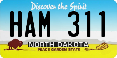ND license plate HAM311