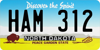 ND license plate HAM312