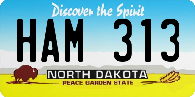 ND license plate HAM313
