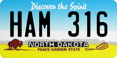 ND license plate HAM316