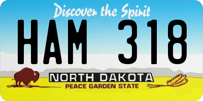ND license plate HAM318
