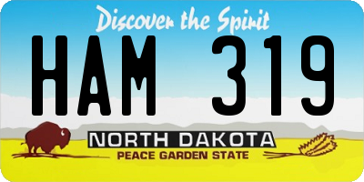 ND license plate HAM319