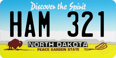 ND license plate HAM321