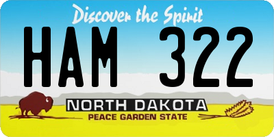 ND license plate HAM322