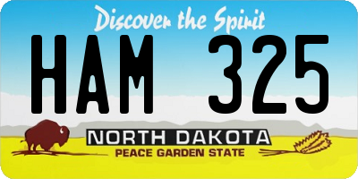 ND license plate HAM325