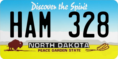 ND license plate HAM328