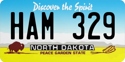 ND license plate HAM329