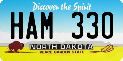 ND license plate HAM330