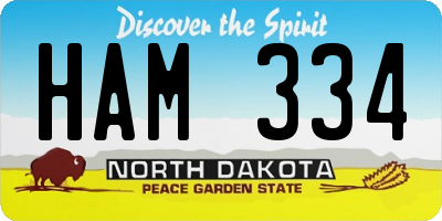 ND license plate HAM334