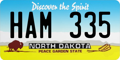 ND license plate HAM335